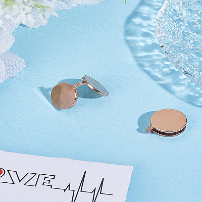 2Pcs Stainless Steel Clip-on Earrings EJEW-LP0007-046RG-1