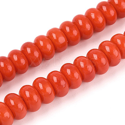 Opaque Spray Painted Glass Beads GLAA-ZX008-8mm-18M-1