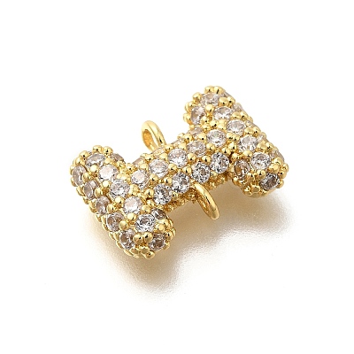 Brass Micro Pave Cubic Zirconia Letter Links X-KK-I717-04I-1