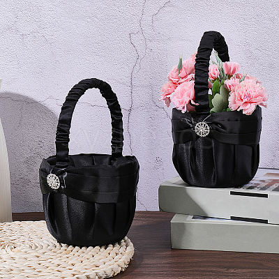 Polyester Flower Baskets with Handle AJEW-CP0010-64-1