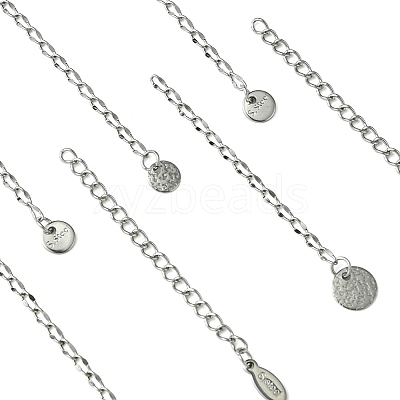 12Pcs 4 Styles 304 Stainless Steel Chain Extender FIND-FS0002-96B-1