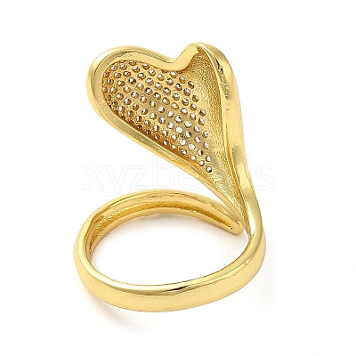 Brass Micro Pave Cubic Zirconia Cuff Rings RJEW-P102-06G-1