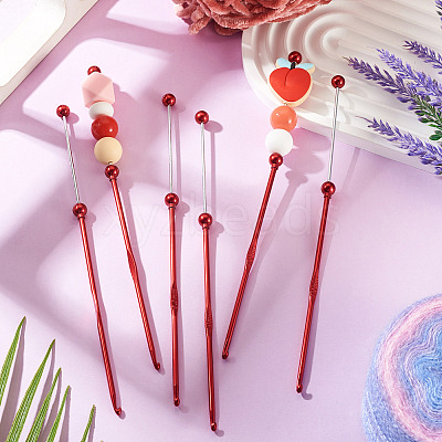 4Pcs DIY Alloy Beadable Crochet Hooks AJEW-TA0003-50A-1
