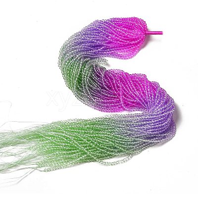 Transparent Gradient Color Glass Beads Strands X1-GLAA-H021-01B-21-1