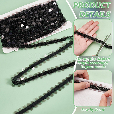 5 Yards Paillette with Glass Seed Bead Ribbons OCOR-BC0007-67A-1