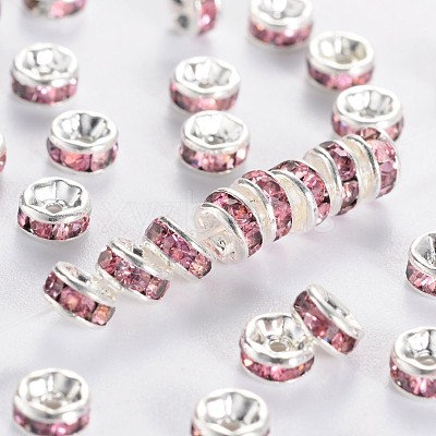 Brass Grade A Rhinestone Spacer Beads RSB035NF-07-1