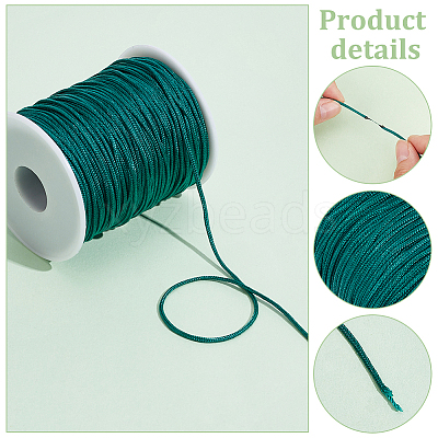 1 Roll 100 Yards Round Nylon Braided Thread NWIR-PH0002-22G-1