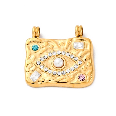 304 Stainless Steel Rhinestone Pendants STAS-I331-04G-1
