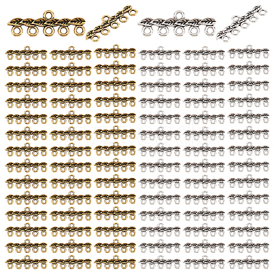 120Pcs 2 Colors Tibetan Style Alloy Chandelier Components Links FIND-GO0003-39-1