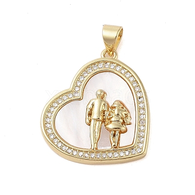 Brass Micro Pave Clear Cubic Zirconia Pendants KK-I712-51G-07-1