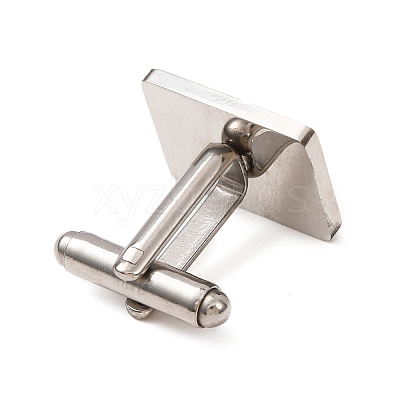 Rectangle 201 Stainless Steel Swank Cuff Links SA-CBAE2BD-01P-B-1