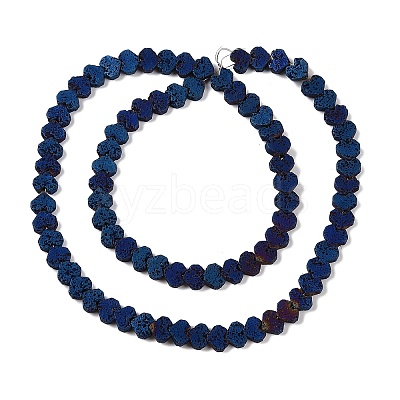 Electroplated Natural Lava Rock Beads Strands G-Q1009-G01-02F-1