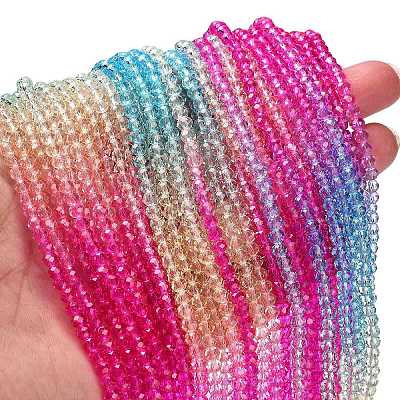 Transparent Painted Glass Beads Strands DGLA-A034-T3mm-A14-1