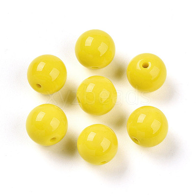 Opaque Solid Color Glass Beads GLAA-N007-10mm-A02-1