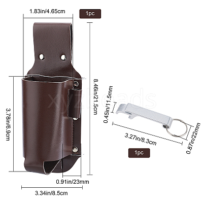 1Pc PU Leather Wine Bottle Cover AJEW-GF0003-88B-1