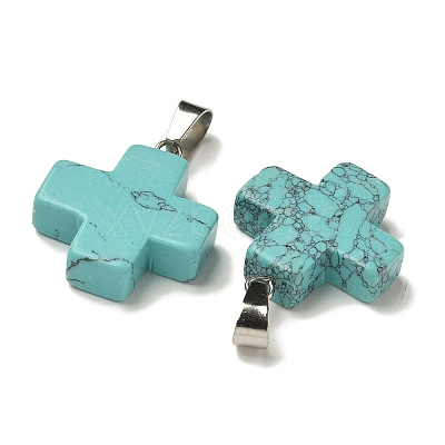 Synthetic Turquoise Pendants G-Z067-06P-04-1