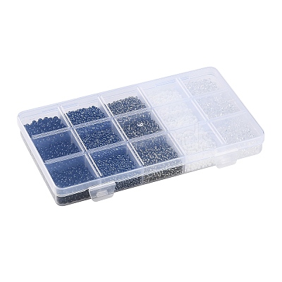 DIY 15 Grids ABS Plastic & Glass Seed Beads Jewelry Making Finding Beads Kits DIY-G119-02A-1