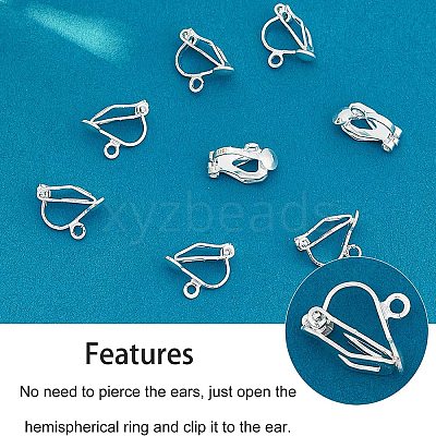 Brass Clip-on Earring Findings KK-PH0026-19S-1