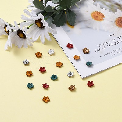 5-Petal Eco-Friendly Cowhide Bead Cap FIND-S301-03-M-1