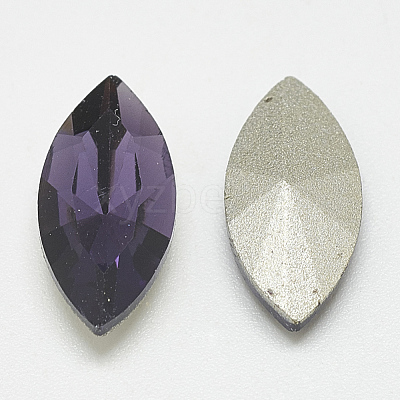 Pointed Back Glass Rhinestone Cabochons RGLA-T083-7x15mm-16-1