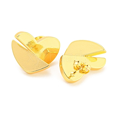 Rack Plating Brass Heart Stud Earrings EJEW-A028-32G-1