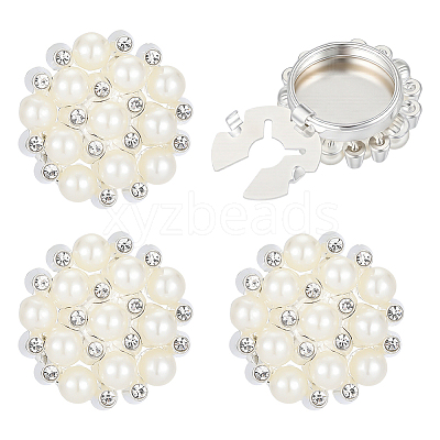 4Pcs Zinc Alloy & Rhinestone Cufflinks BUTT-PH0001-84A-1