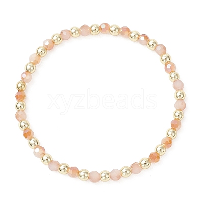 Glass Beads Stretch Bracelets for Women BJEW-JB13308-02-1