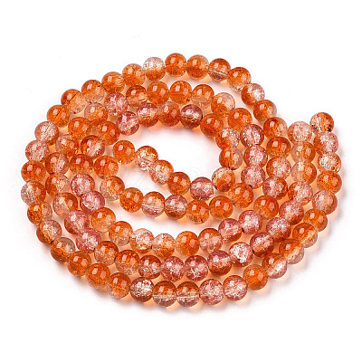 Transparent Crackle Baking Paint Glass Beads Strands X2-DGLA-T003-01A-11-1