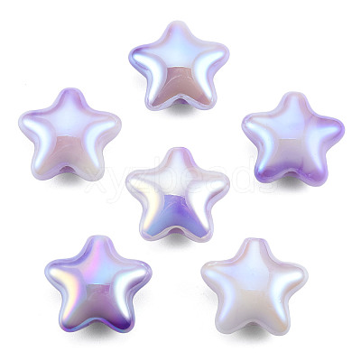 UV Plating Rainbow Iridescent Acrylic Beads PACR-T016-02A-1