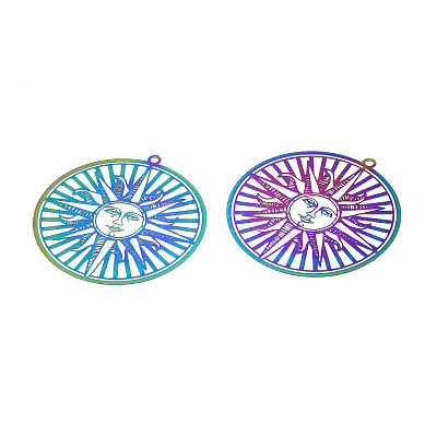 Ion Plating(IP) 201 Stainless Steel Filigree Big Pendants LS-STAS-S118-079-1