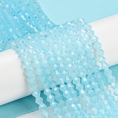 Baking Paint Transparent Glass Beads Strands DGLA-F029-J4mm-10-1