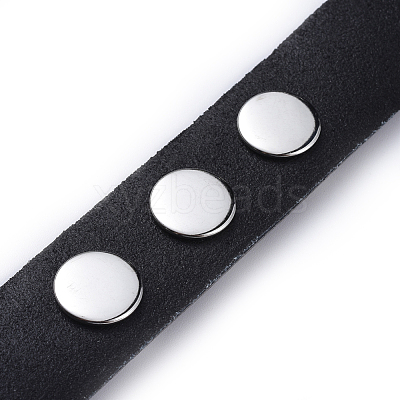 Leather Chunk Bracelet Making AJEW-R014-3-1