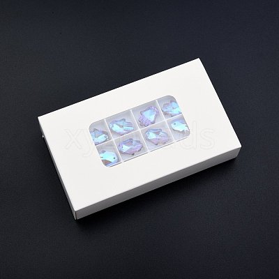 Electroplate Faceted Glass Pendants EGLA-N006-055-1