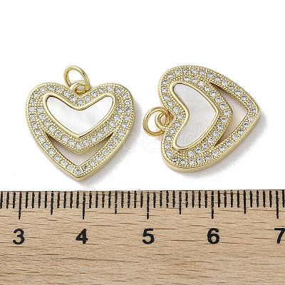 Brass Micro Pave Cubic Zirconia Pendants KK-G485-34D-G-1