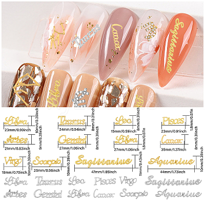 6 Sets 6 Styles Alloy Twelve Constellations Cabochons Sets FIND-GL0001-48-1