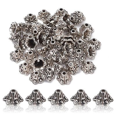 Tibetan Style Alloy Flower Bell Filigree Bead Caps PALLOY-YW0001-79-1