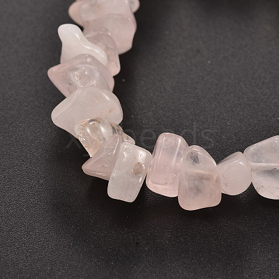 Chips Natural Rose Quartz Beaded Stretch Bracelets BJEW-JB01826-02-1