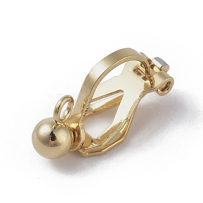 Brass Clip-on Earring Findings. with Loop KK-WH0033-64G-1