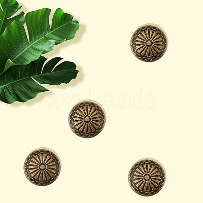 20Pcs 1-Hole Alloy Shank Buttons BUTT-GF0004-10AB-1