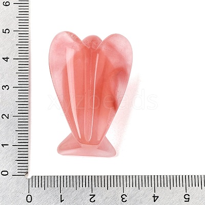Synthetic Cherry Quartz Glass Angel Figurine DJEW-N006-01A-06-1
