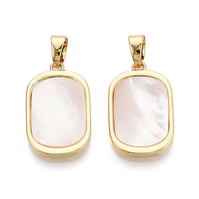 Natural White Shell Pendants KK-T073-64B-1