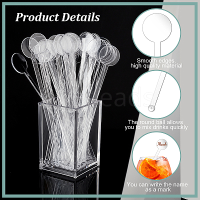 100Pcs Plastic Drink Stirring Rod AJEW-GA0006-63-1