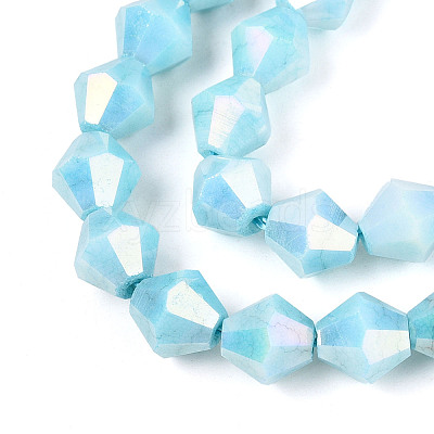 Anti-Tarnish Electroplate Glass Beads Strands GLAA-T025-8mm-12D-1