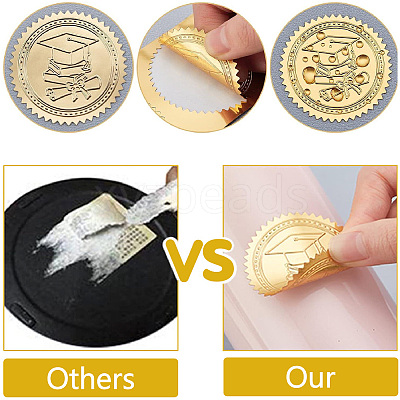 34 Sheets Self Adhesive Gold Foil Embossed Stickers DIY-WH0509-033-1