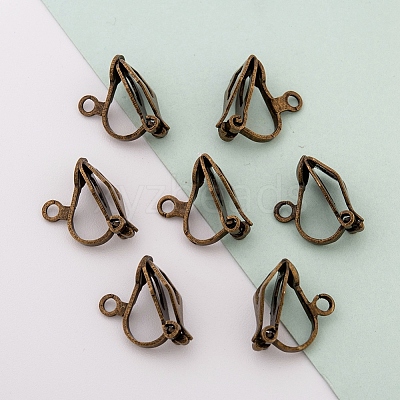 Brass Clip-on Earring Findings X-EC109-NFAB-1
