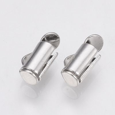 Brass Slide On End Clasp Tubes X-KK-Q747-11B-P-1