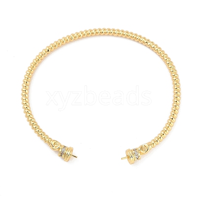 Brass Textured Wavy Open Cuff Bangle Making KK-U043-13G-1