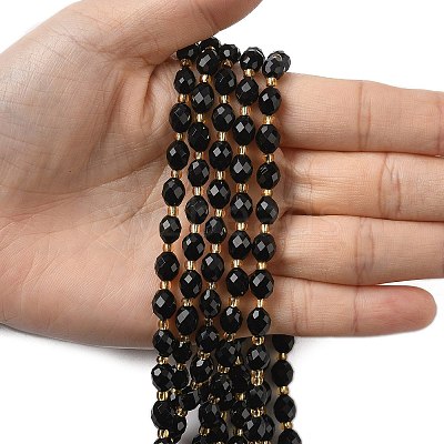 Natural Black Onyx Beads Strands G-F809-A23-01-1