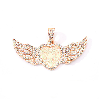 Alloy Pendant Cabochon Settings X-PALLOY-S107-002KC-RS-1
