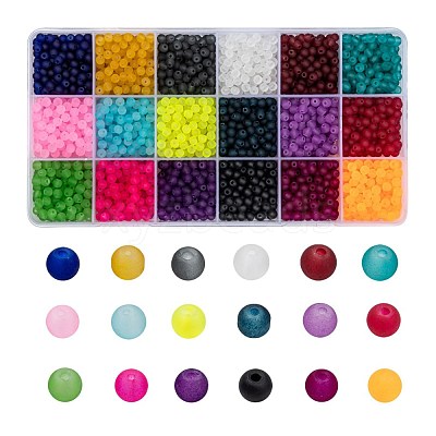18 Colors Transparent Glass Beads FGLA-X0001-04A-8mm-1